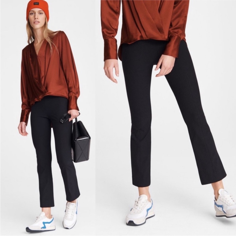 Rag & Bone Black High Rise Kick Flare Cropped Pant Size 4